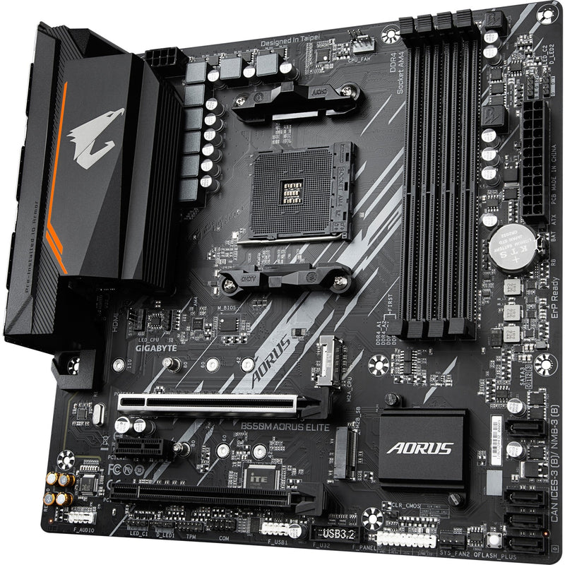 Afbeelding laden in galerijviewer, Gigabyte b550m aorus elite socket am4 moederbord (zwart grijs, raid, gb-lan, sound, µatx)
