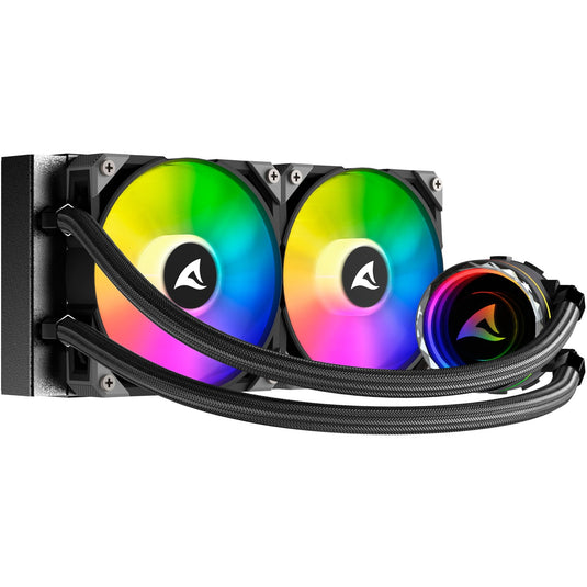 Sharkoon s80 rgb waterkoeling (zwart, 4-pins pwm fan-connector)
