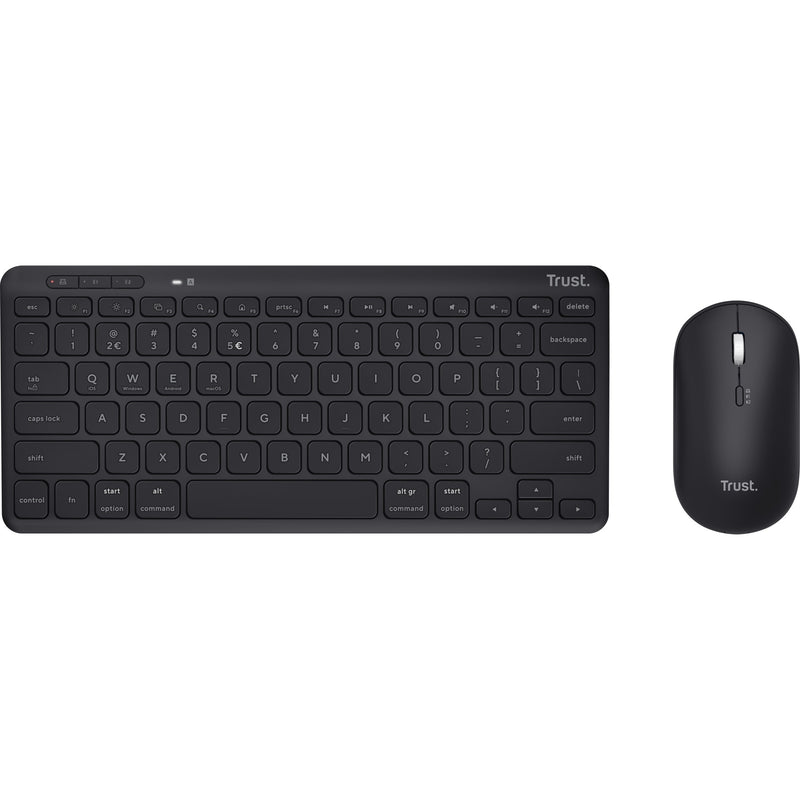 Load image into Gallery viewer, Trust lyra multi-device wireless keyboard mouse, desktopset (zwart, us lay-out, scissor switches, 800 - 1.600 dpi, 2,4 ghz usb, bluetooth, 65%)
