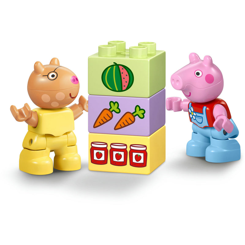 Cargue la imagen en el visor de la galería, Lego duplo peppa big tractor en marktkraam dieren speelgoed voor peuters - 10468

