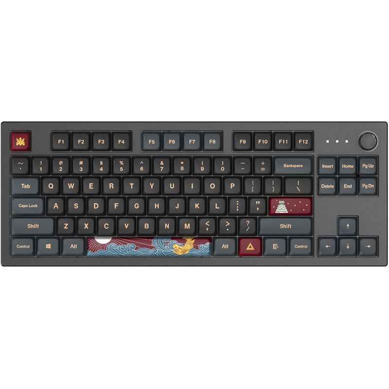 Load image into Gallery viewer, Montech mkey darkness tkl rgb mechanisch toetsenbord (zwart, us lay-out (qwerty), gateron g pro yellow, 80% (tkl), hot-swappable, rgb, pbt)
