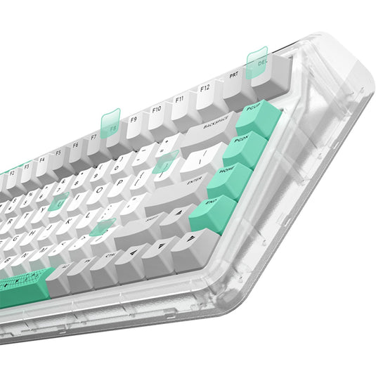 Iqunix og80 wormhole wireless mechanical keyboard (grijs, us lay-out (qwerty), cherry mx brown, 80% (tkl), rgb leds, hot-swappable, pbt, 2.4ghz | bluetooth 5.1 | usb-c)