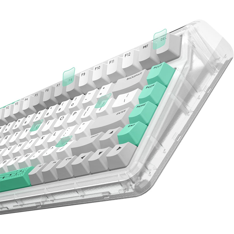 Load image into Gallery viewer, Iqunix og80 wormhole wireless mechanical keyboard, gaming toetsenbord (grijs groen, us lay-out, cherry mx brown, rgb leds, 80% (tkl), hot-swappable, pbt, 2.4ghz | bluetooth 5.1 | usb-c)
