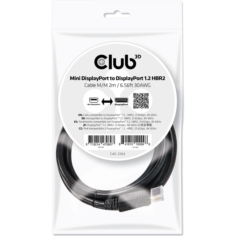 Afbeelding laden in galerijviewer, Club 3d mini-displayport naar displayport 1.2 kabel (zwart, 2 meter)

