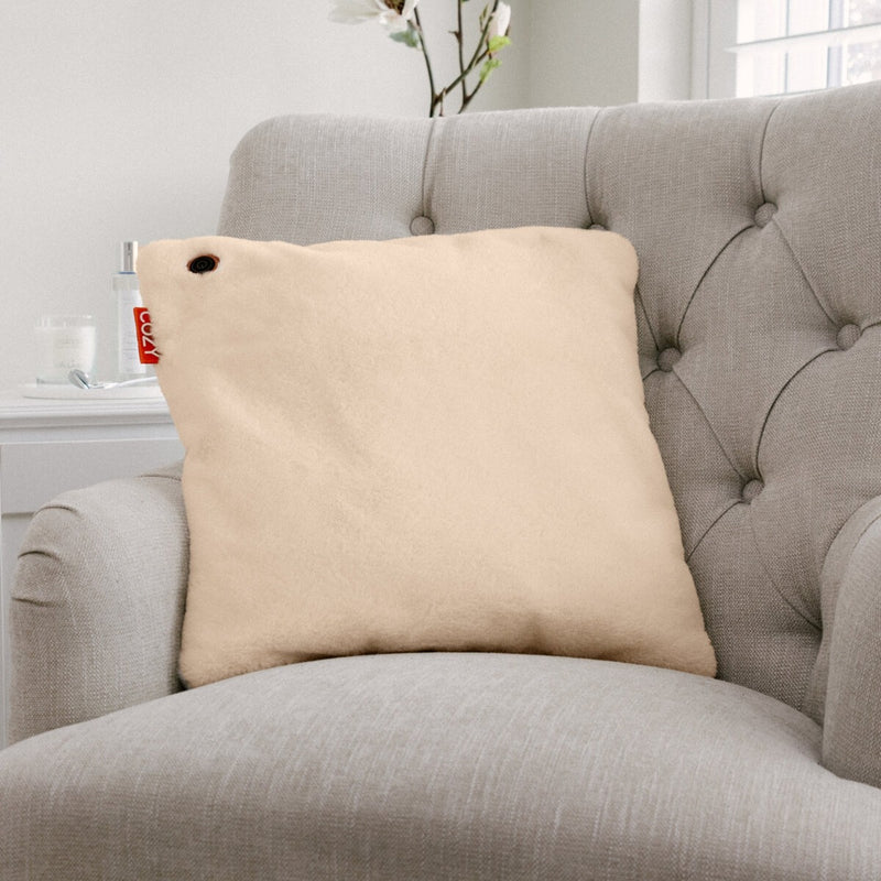Load image into Gallery viewer, Cozy una teddy 45 x 45 cm draadloos warmtekussen (lichtbeige, powerbank 5000 mah)
