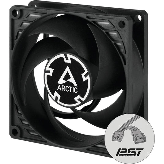 Arctic p8 pwm pst case fan (zwart, 80 x 80 x 25 mm)