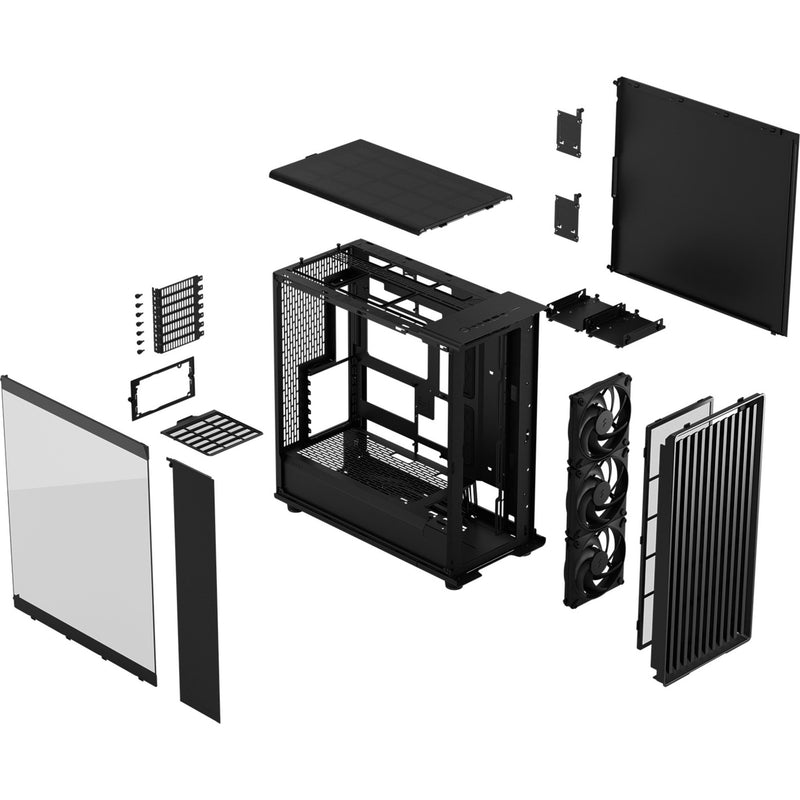 Cargue la imagen en el visor de la galería, Fractal design north xl momentum edition midi tower behuizing (zwart houtkleur | 2x usb-a | 1x usb-c | tempered glass)

