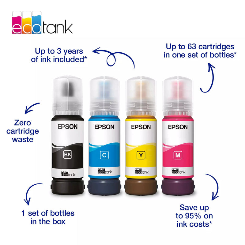 Afbeelding laden in galerijviewer, Epson ecotank et-2922 all-in-one inkjetprinter (zwart, scannen, kopiëren, wi-fi, inclusief tot 3 jaar inkt, c11cl63416)
