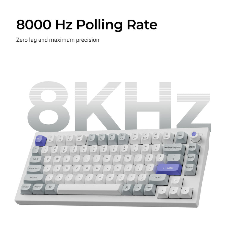 Load image into Gallery viewer, Keychron q1 he 8k magnetic switch keyboard (wit, us lay-out (qwerty), ultra-fast lime, 75%, rgb, hot swap, 8k)
