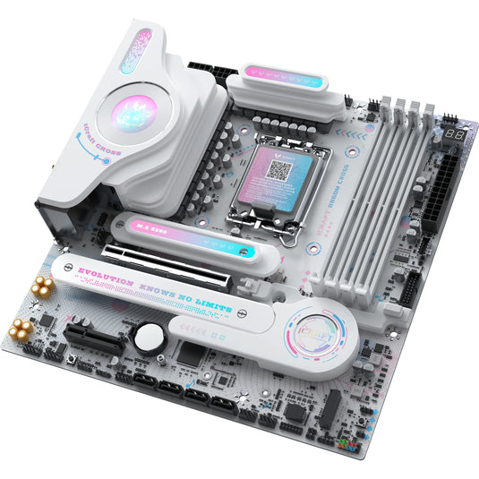 Maxsun ms-icraft b860m cross socket 1851 moederbord (wit, raid, 5 gb-lan, wlan, bt, sound, µatx)