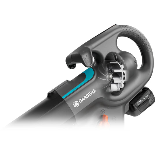 Gardena stofzuiger -blazer powerjet collect bladzuiger bladblazer (grijs zwart, 18v p4a-accu en oplader inbegrepen)