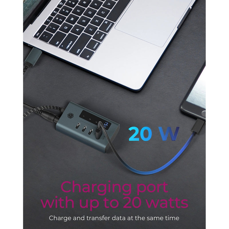 Afbeelding laden in galerijviewer, Icy box ib-hub1454-c31 usb-hub (grijs blauwgrijs, 4x usb-c 3.2 (10 gbit s))
