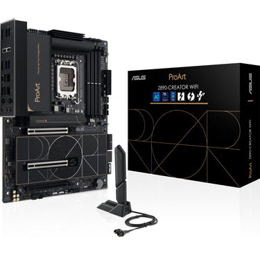 Asus proart z890-creator wifi socket 1851 moederbord (raid, 2.5gb-lan, 10gb-lan, wi-fi 7, bt, sound, atx)