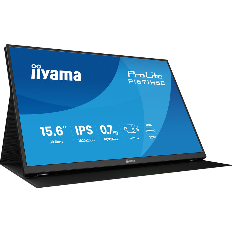 Laden Sie das Bild in Galerie -Viewer, Iiyama prolite p1671hsc-b1 15.6 monitor (zwart (mat), mini-hdmi (type-c), 2x usb-c)

