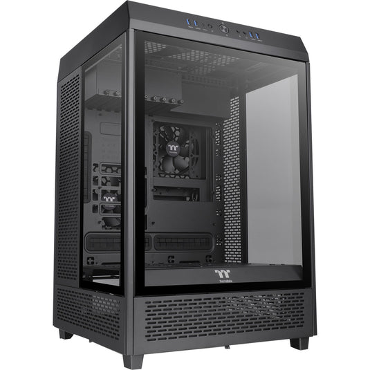 Thermaltake the tower 500 midi tower behuizing (zwart | 4x usb-a | 1x usb-c | tempered glass)