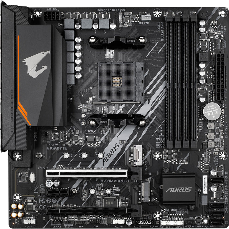 Afbeelding laden in galerijviewer, Gigabyte b550m aorus elite socket am4 moederbord (zwart grijs, raid, gb-lan, sound, µatx)
