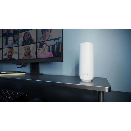 Netgear orbi 370 wifi mesh systeem, dual-band wifi 7-mesh systeem, 2 stuks mesh router (wit, 1x orbi wifi 7-router (rbe371), 1x orbi wifi 7-satelliet (rbe370))