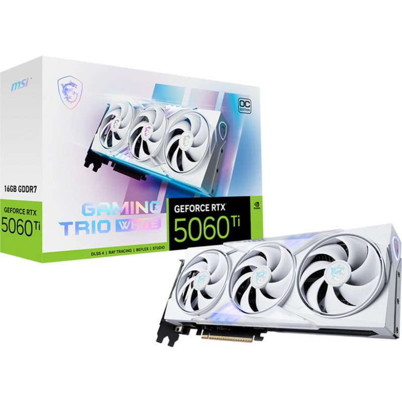 Chargez l'image dans la visionneuse de la galerie, Msi geforce rtx 5060 ti 16g gaming trio oc white grafische kaart (3x displayport, 1x hdmi)
