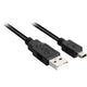 Sharkoon usb-a 2.0 > mini usb-b kabel (zwart, 2 meter, dubbele afscherming)