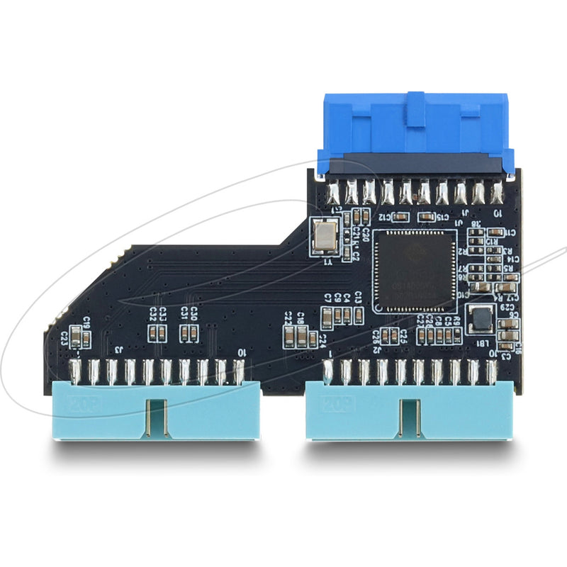 Load image into Gallery viewer, Delock usb 5 gbps hub 20 pin header female to 2 x usb 5 gbps 20 pin header male adapter (blauw)
