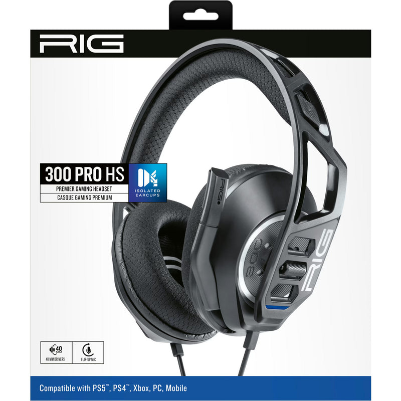 Load image into Gallery viewer, Nacon rig 300 pro hs over-ear gaming headset (zwart, playstation 4, playstation 5, xbox, nintendo switch, pc)
