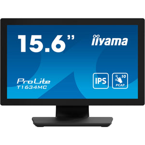 Iiyama prolite t1634mc-b1s 16 touchscreen monitor (zwart (mat), 1x displayport, 1x hdmi, 1x vga)