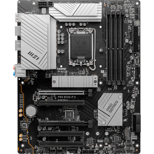 Msi pro b760-p ii socket 1700 moederbord (zwart, raid, 2,5gb-lan, sound, atx)
