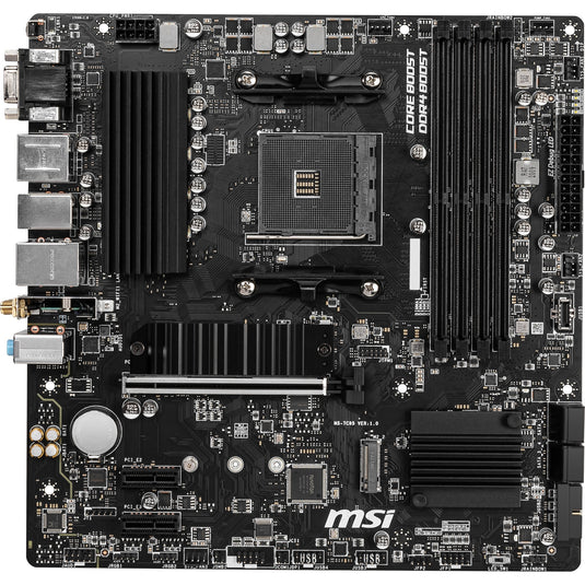 Msi b550m pro-vdh wifi socket am4 moederbord (zwart, raid, gb-lan, wi-fi 5, bt, sound, µatx)