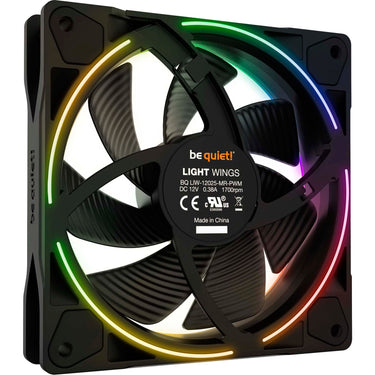 Be quiet! light wings pwm rgb case fans (zwart, 3 stuks, 120 x 120 x 25 mm)