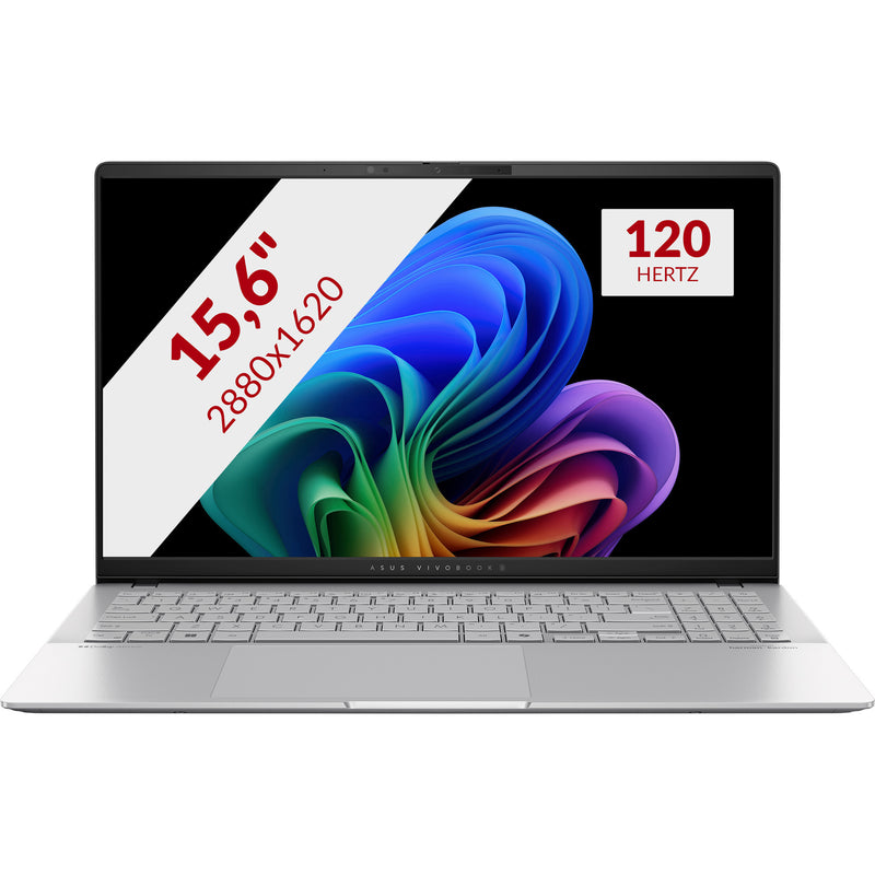 Afbeelding laden in galerijviewer, Asus vivobook s 15 oled s5507qa-ma006w 15.6 copilot+ pc laptop (zilver | snapdragon x elite x1e-78-100 | qualcomm adreno | 16 gb | 1 tb ssd | 120 hz)
