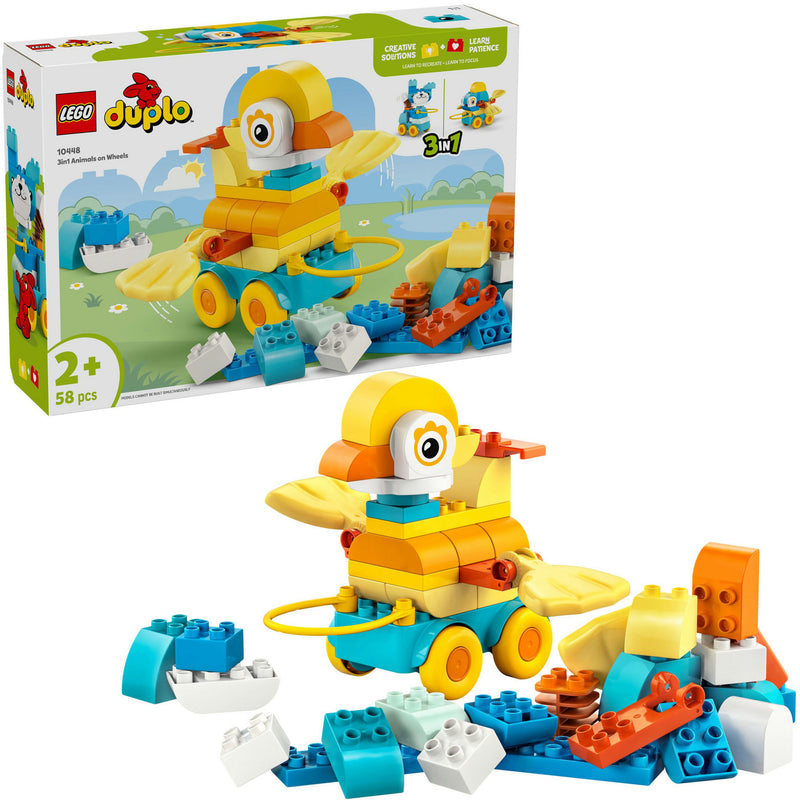 Load image into Gallery viewer, Lego duplo 10448 3-in-1 dieren op wielen peuterspeelgoed
