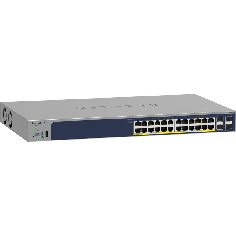 Load image into Gallery viewer, Netgear 24-port gigabit ethernet poe+ smart switch with 4 sfp ports (gs728tpv3)
