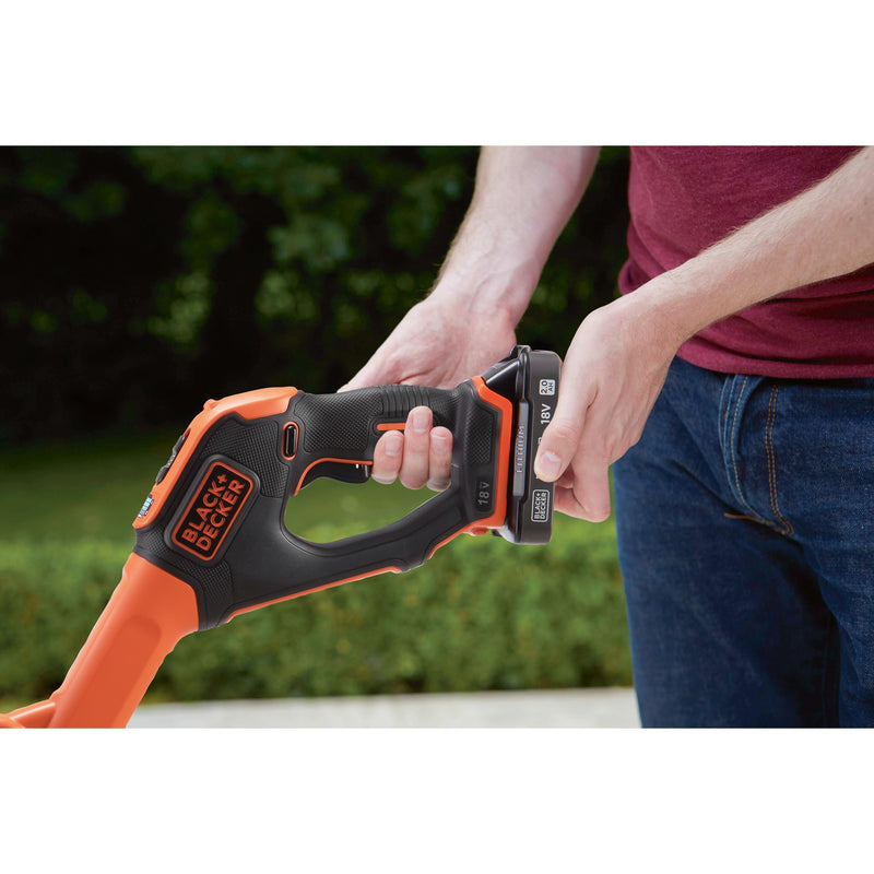 Load image into Gallery viewer, Black+decker 18v afs grastrimmer met accu (zwart oranje, 28 cm accu inbegrepen)
