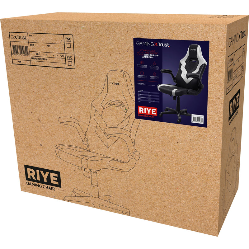 Load image into Gallery viewer, Trust gxt 703w riye gamingstoel (zwart wit)
