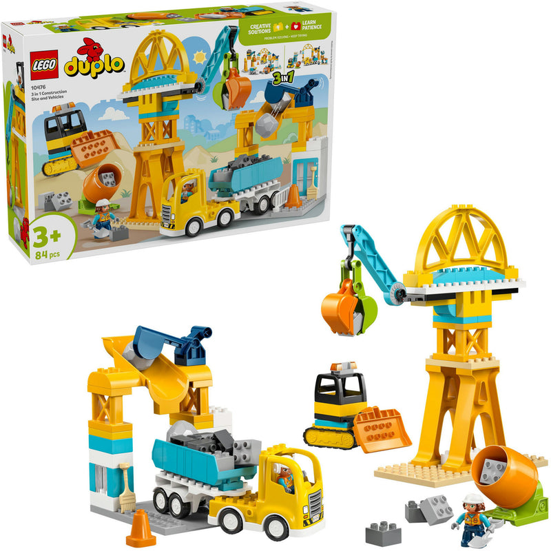 Load image into Gallery viewer, Lego duplo 10476 3-in-1 bouwplaats en voertuigen

