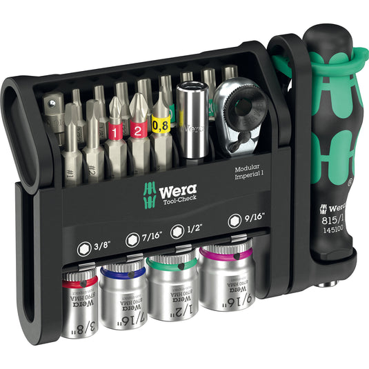Wera tool-check modular set imperial 1, 50‑delig bitset (zwart groen)