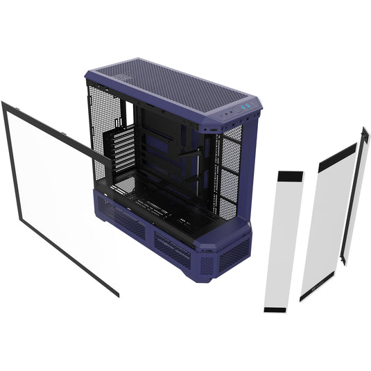 Thermaltake view 600 tg future dusk big tower behuizing (paars zwart | 2x usb-a | 1x usb-c | tempered glass)