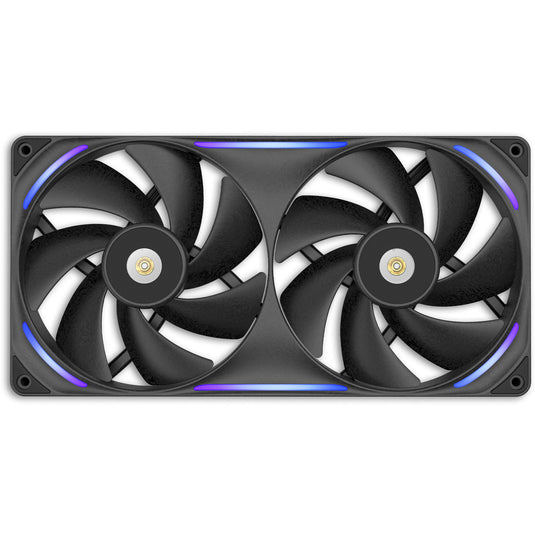 Nzxt performance fan f280x rgb case fans (zwart, 2 stuks, 280 x 140 x 30 mm, pwm)
