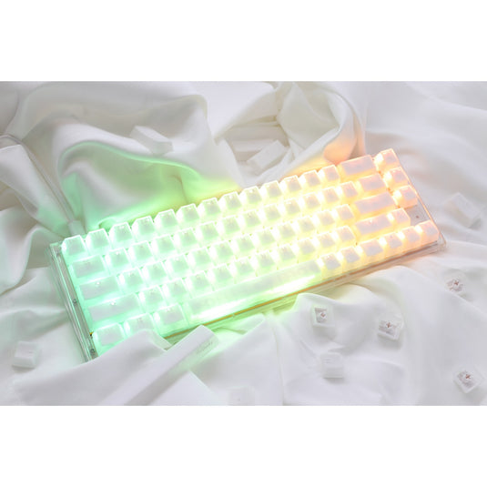 Ducky one 3 sf aura white, toetsenbord (wit, us lay-out, cherry mx brown, 65%, abs double shot, hot swap)