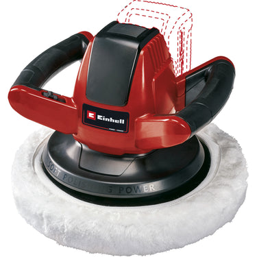 Einhell accu polijstmachine ce-cb 18 254 li solo - power x-change - 18 v li-ion - 2.500 t min - ø254 mm - incl. 2x polijstdoek (1x textiel, 1x synthetisch) - excl. accu en lader
