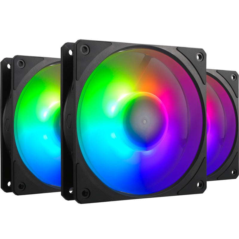 Load image into Gallery viewer, Cooler master mobius 120p argb 120x120x25 case fans (zwart, 3 stuks, 120 x 120 x 25 mm, pwm)
