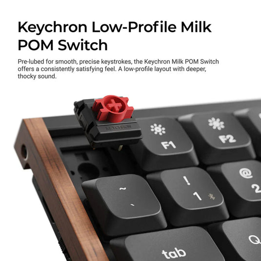 Keychron k3 max se qmk wireless custom mechanical keyboard (zwart, us lay-out (qwerty), milk pom red, 75%, rgb, hot swap, 2.4 ghz | bluetooth 5.3 | usb-c)