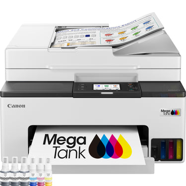 Canon maxify gx2051-kleureninkjetprinter met navulbare megatank all-in-one inkjetprinter met faxfunctie (wit, printen, kopiëren, scannen, faxen, wi-fi)