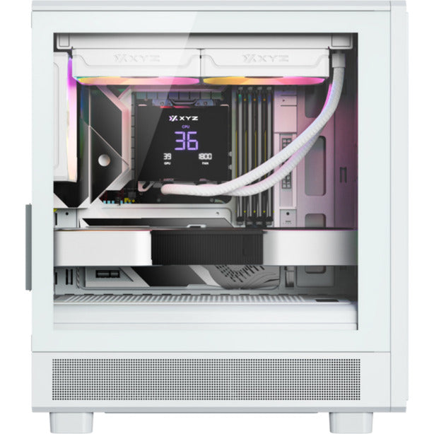Cargue la imagen en el visor de la galería, Xyz pc gear atom midi tower behuizing (wit | 2x usb-a | 1x usb-c | tempered glass)
