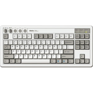 8bitdo retro mechanical keyboard m edition (grijs, us lay-out (qwerty), kailh box white, 80% (tkl), bluetooth low energy, wireless 2.4g, usb)