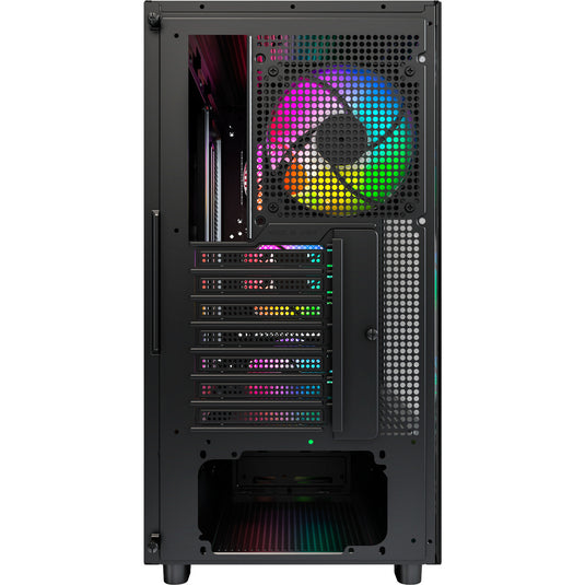 Montech xr wood midi tower behuizing (zwart | 1x usb-a | 1x usb-c | rgb | window)
