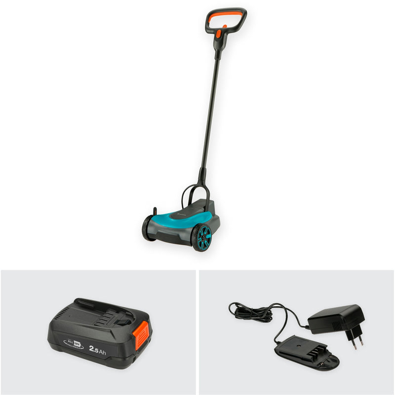 Load image into Gallery viewer, Gardena handymower 22 18v p4a set grasmaaier (grijs turquoise, 14620-20, accu inbegrepen)
