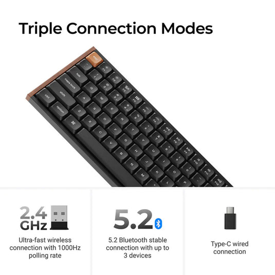 Keychron k3 max se qmk wireless custom mechanical keyboard (zwart, us lay-out (qwerty), milk pom red, 75%, rgb, hot swap, 2.4 ghz | bluetooth 5.3 | usb-c)