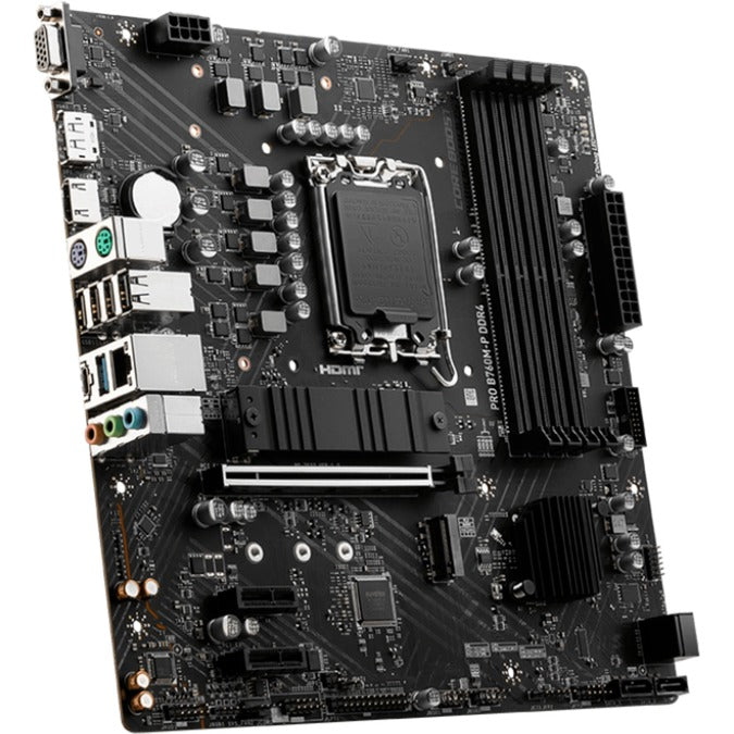 Afbeelding laden in galerijviewer, Msi pro b760m-p ddr4 socket 1700 moederbord (zwart, raid, gb-lan, sound, µatx)
