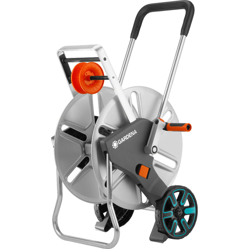 Load image into Gallery viewer, Gardena slangenwagen aquaroll l easy metal (grijs oranje, 18550-20)
